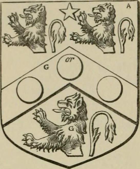 An illustration from The visitation of London : anno Domini 1633, 1634, and 1635. Made by Sr. Henry St. George, kt., Richmond herald, and deputy and marshal to Sr. Richard St. George, kt., Clarencieux king of armes, 1880, leaf 291