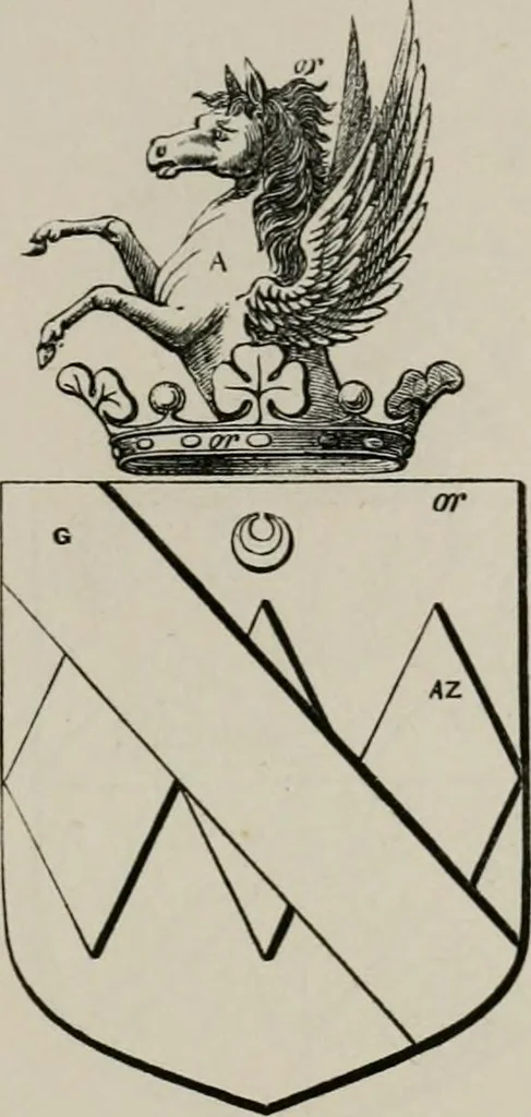 An illustration from The visitation of London : anno Domini 1633, 1634, and 1635. Made by Sr. Henry St. George, kt., Richmond herald, and deputy and marshal to Sr. Richard St. George, kt., Clarencieux king of armes, 1880, leaf 30