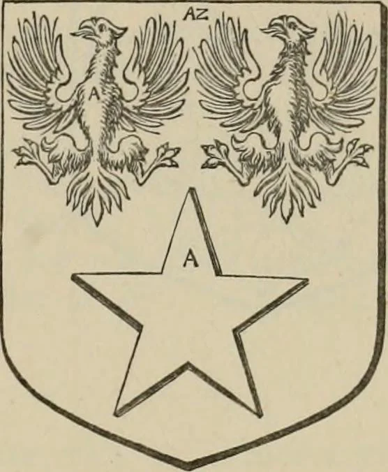 An illustration from The visitation of London : anno Domini 1633, 1634, and 1635. Made by Sr. Henry St. George, kt., Richmond herald, and deputy and marshal to Sr. Richard St. George, kt., Clarencieux king of armes, 1880, leaf 302