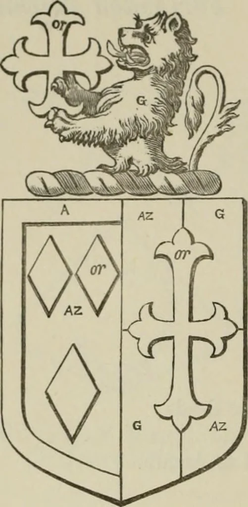 An illustration from The visitation of London : anno Domini 1633, 1634, and 1635. Made by Sr. Henry St. George, kt., Richmond herald, and deputy and marshal to Sr. Richard St. George, kt., Clarencieux king of armes, 1880, leaf 309
