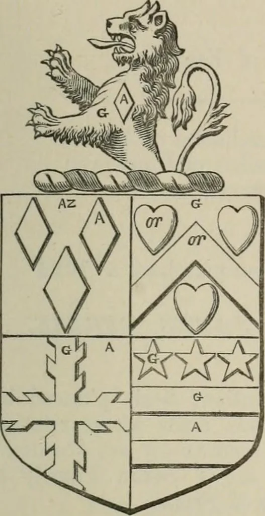 An illustration from The visitation of London : anno Domini 1633, 1634, and 1635. Made by Sr. Henry St. George, kt., Richmond herald, and deputy and marshal to Sr. Richard St. George, kt., Clarencieux king of armes, 1880, leaf 310