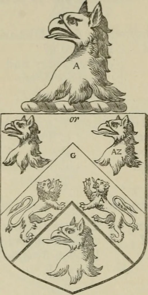 An illustration from The visitation of London : anno Domini 1633, 1634, and 1635. Made by Sr. Henry St. George, kt., Richmond herald, and deputy and marshal to Sr. Richard St. George, kt., Clarencieux king of armes, 1880, leaf 315