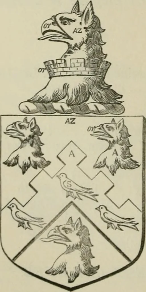 An illustration from The visitation of London : anno Domini 1633, 1634, and 1635. Made by Sr. Henry St. George, kt., Richmond herald, and deputy and marshal to Sr. Richard St. George, kt., Clarencieux king of armes, 1880, leaf 315