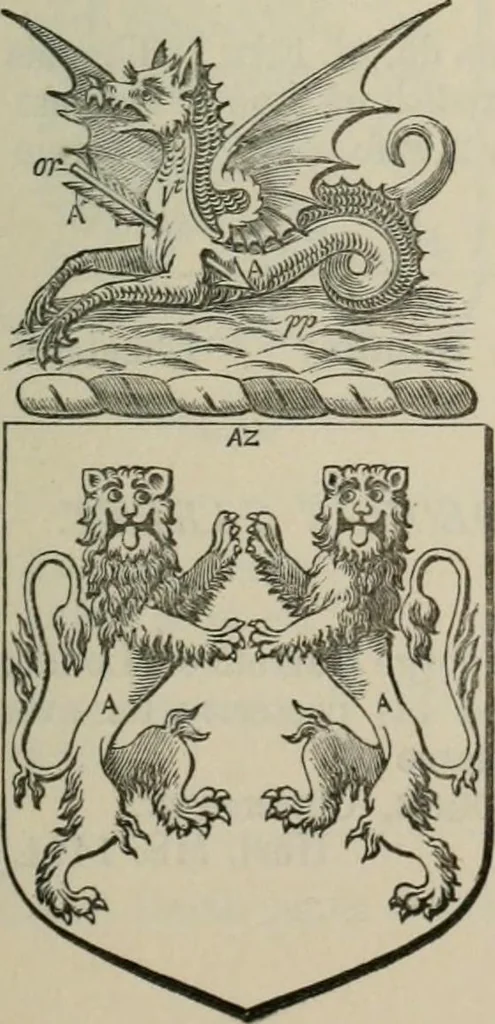 An illustration from The visitation of London : anno Domini 1633, 1634, and 1635. Made by Sr. Henry St. George, kt., Richmond herald, and deputy and marshal to Sr. Richard St. George, kt., Clarencieux king of armes, 1880, leaf 316