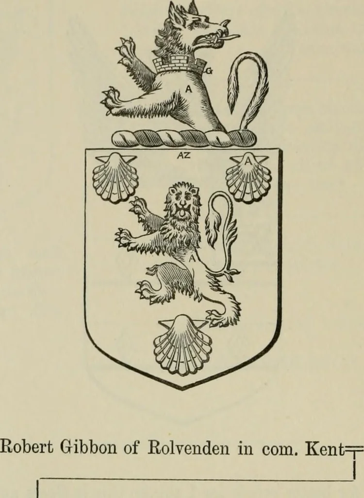 An illustration from The visitation of London : anno Domini 1633, 1634, and 1635. Made by Sr. Henry St. George, kt., Richmond herald, and deputy and marshal to Sr. Richard St. George, kt., Clarencieux king of armes, 1880, leaf 325