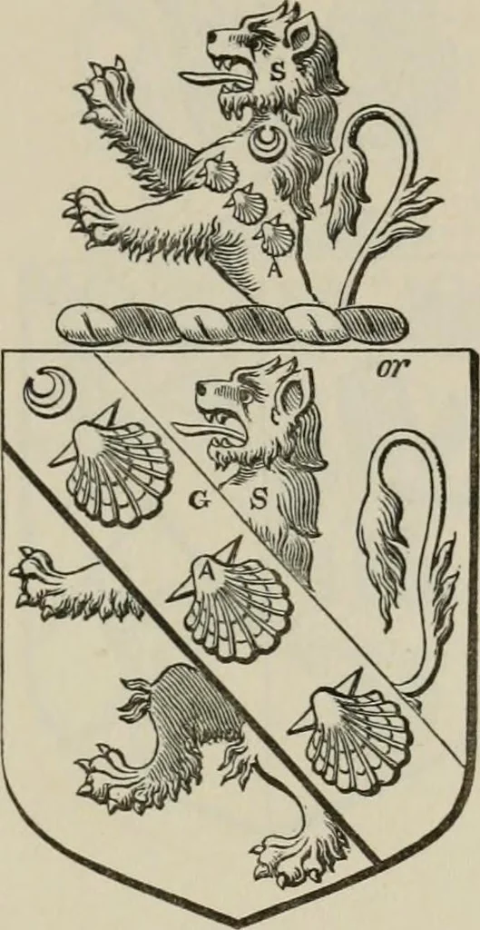 An illustration from The visitation of London : anno Domini 1633, 1634, and 1635. Made by Sr. Henry St. George, kt., Richmond herald, and deputy and marshal to Sr. Richard St. George, kt., Clarencieux king of armes, 1880, leaf 326