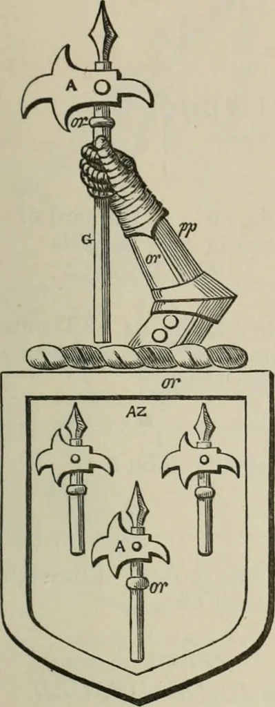 An illustration from The visitation of London : anno Domini 1633, 1634, and 1635. Made by Sr. Henry St. George, kt., Richmond herald, and deputy and marshal to Sr. Richard St. George, kt., Clarencieux king of armes, 1880, leaf 328