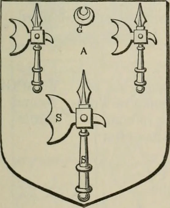 An illustration from The visitation of London : anno Domini 1633, 1634, and 1635. Made by Sr. Henry St. George, kt., Richmond herald, and deputy and marshal to Sr. Richard St. George, kt., Clarencieux king of armes, 1880, leaf 328