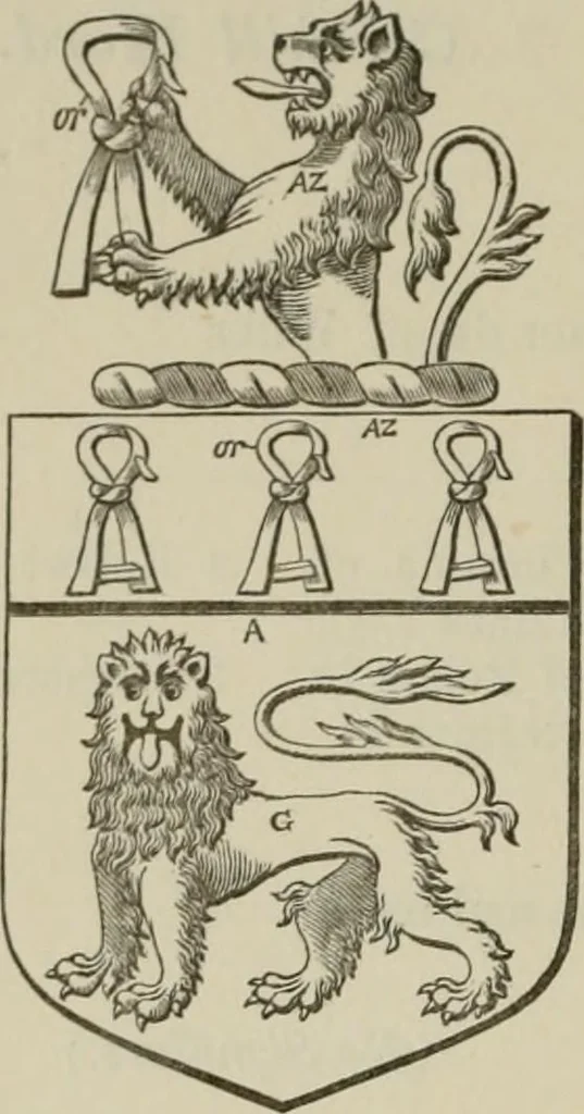 An illustration from The visitation of London : anno Domini 1633, 1634, and 1635. Made by Sr. Henry St. George, kt., Richmond herald, and deputy and marshal to Sr. Richard St. George, kt., Clarencieux king of armes, 1880, leaf 329