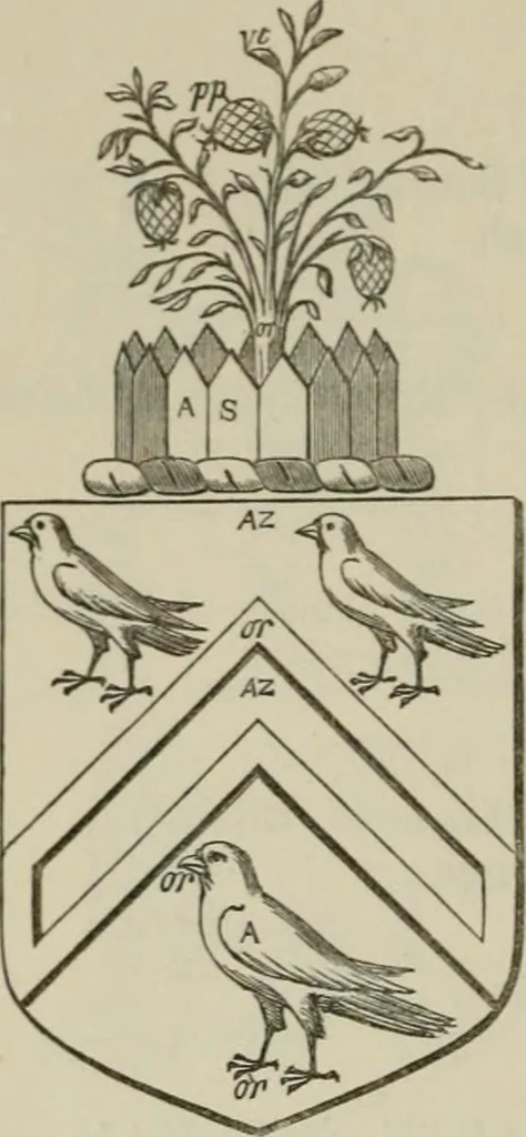 An illustration from The visitation of London : anno Domini 1633, 1634, and 1635. Made by Sr. Henry St. George, kt., Richmond herald, and deputy and marshal to Sr. Richard St. George, kt., Clarencieux king of armes, 1880, leaf 331