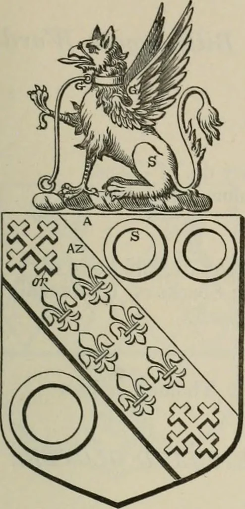 An illustration from The visitation of London : anno Domini 1633, 1634, and 1635. Made by Sr. Henry St. George, kt., Richmond herald, and deputy and marshal to Sr. Richard St. George, kt., Clarencieux king of armes, 1880, leaf 332