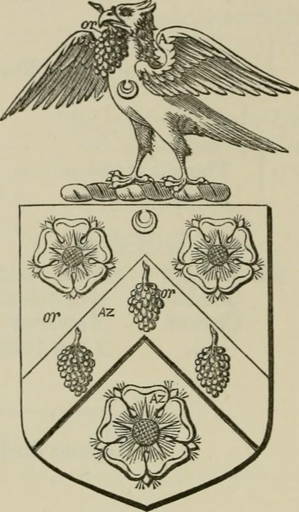 An illustration from The visitation of London : anno Domini 1633, 1634, and 1635. Made by Sr. Henry St. George, kt., Richmond herald, and deputy and marshal to Sr. Richard St. George, kt., Clarencieux king of armes, 1880, leaf 335