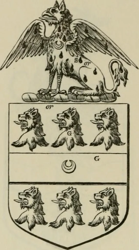 An illustration from The visitation of London : anno Domini 1633, 1634, and 1635. Made by Sr. Henry St. George, kt., Richmond herald, and deputy and marshal to Sr. Richard St. George, kt., Clarencieux king of armes, 1880, leaf 339