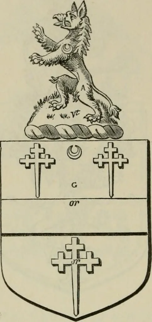 An illustration from The visitation of London : anno Domini 1633, 1634, and 1635. Made by Sr. Henry St. George, kt., Richmond herald, and deputy and marshal to Sr. Richard St. George, kt., Clarencieux king of armes, 1880, leaf 341