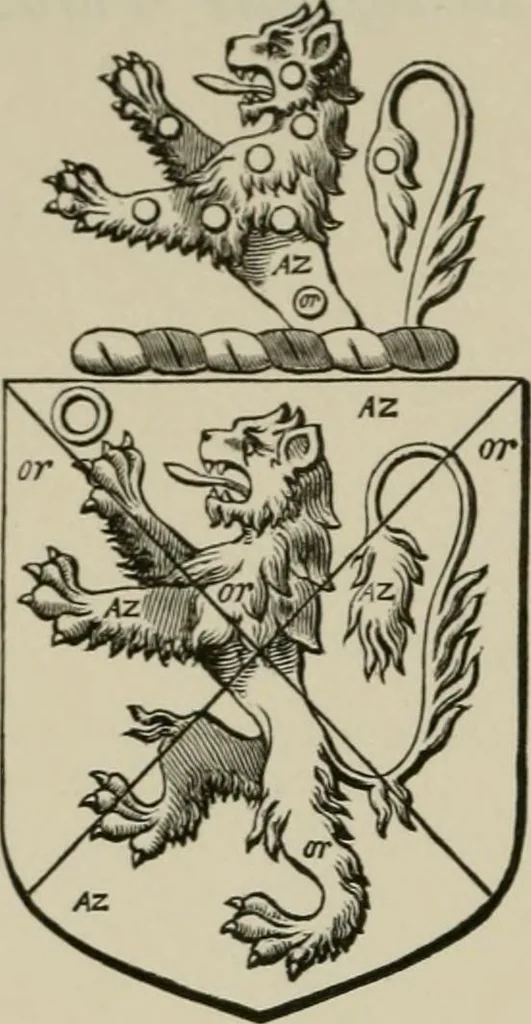 An illustration from The visitation of London : anno Domini 1633, 1634, and 1635. Made by Sr. Henry St. George, kt., Richmond herald, and deputy and marshal to Sr. Richard St. George, kt., Clarencieux king of armes, 1880, leaf 343