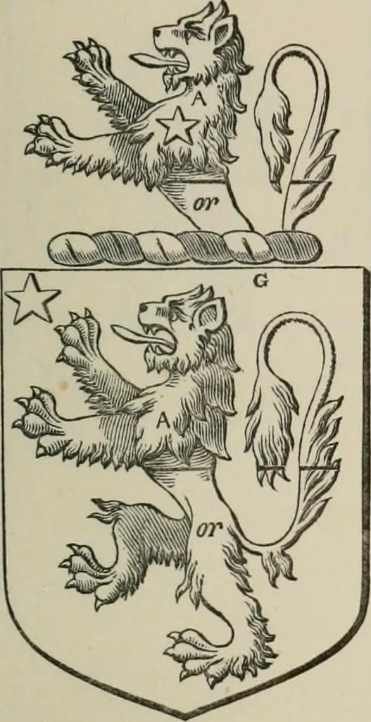 An illustration from The visitation of London : anno Domini 1633, 1634, and 1635. Made by Sr. Henry St. George, kt., Richmond herald, and deputy and marshal to Sr. Richard St. George, kt., Clarencieux king of armes, 1880, leaf 344