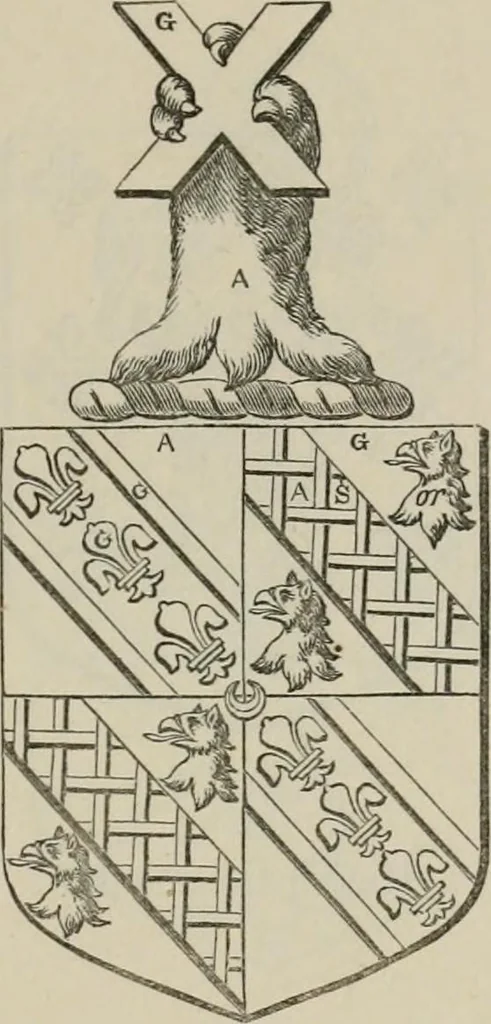 An illustration from The visitation of London : anno Domini 1633, 1634, and 1635. Made by Sr. Henry St. George, kt., Richmond herald, and deputy and marshal to Sr. Richard St. George, kt., Clarencieux king of armes, 1880, leaf 354