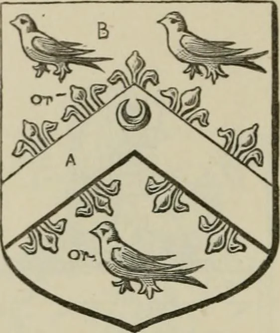 An illustration from The visitation of London : anno Domini 1633, 1634, and 1635. Made by Sr. Henry St. George, kt., Richmond herald, and deputy and marshal to Sr. Richard St. George, kt., Clarencieux king of armes, 1880, leaf 357