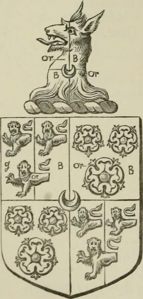 An illustration from The visitation of London : anno Domini 1633, 1634, and 1635. Made by Sr. Henry St. George, kt., Richmond herald, and deputy and marshal to Sr. Richard St. George, kt., Clarencieux king of armes, 1880, leaf 359