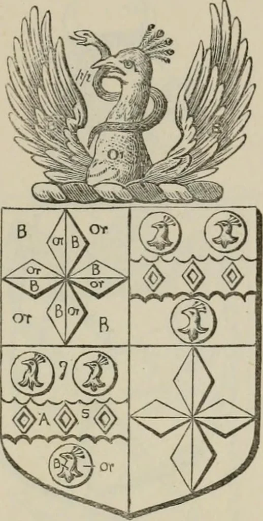 An illustration from The visitation of London : anno Domini 1633, 1634, and 1635. Made by Sr. Henry St. George, kt., Richmond herald, and deputy and marshal to Sr. Richard St. George, kt., Clarencieux king of armes, 1880, leaf 376
