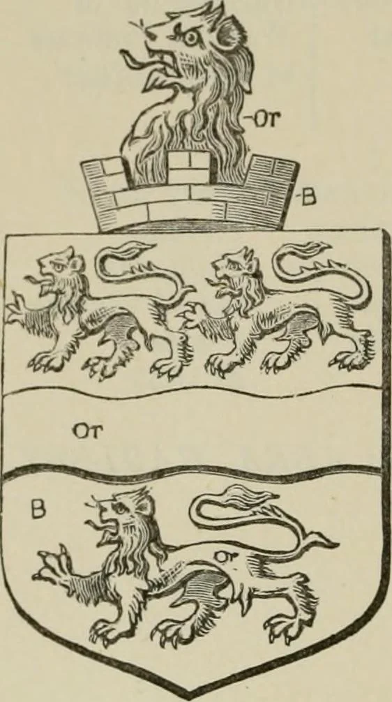 An illustration from The visitation of London : anno Domini 1633, 1634, and 1635. Made by Sr. Henry St. George, kt., Richmond herald, and deputy and marshal to Sr. Richard St. George, kt., Clarencieux king of armes, 1880, leaf 381