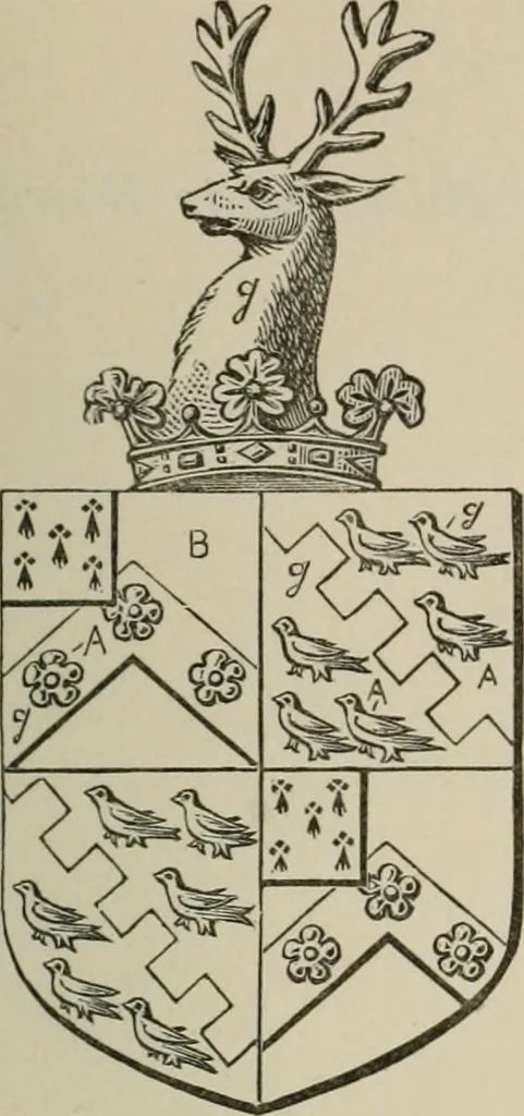 An illustration from The visitation of London : anno Domini 1633, 1634, and 1635. Made by Sr. Henry St. George, kt., Richmond herald, and deputy and marshal to Sr. Richard St. George, kt., Clarencieux king of armes, 1880, leaf 382