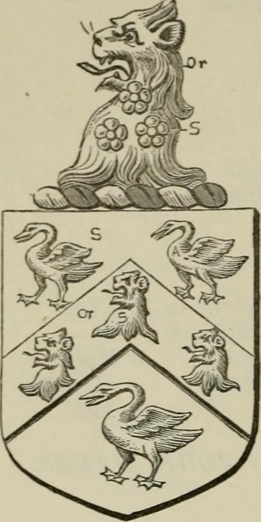 An illustration from The visitation of London : anno Domini 1633, 1634, and 1635. Made by Sr. Henry St. George, kt., Richmond herald, and deputy and marshal to Sr. Richard St. George, kt., Clarencieux king of armes, 1880, leaf 387