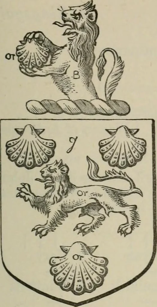An illustration from The visitation of London : anno Domini 1633, 1634, and 1635. Made by Sr. Henry St. George, kt., Richmond herald, and deputy and marshal to Sr. Richard St. George, kt., Clarencieux king of armes, 1880, leaf 390