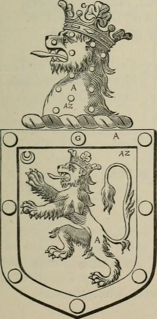 An illustration from The visitation of London : anno Domini 1633, 1634, and 1635. Made by Sr. Henry St. George, kt., Richmond herald, and deputy and marshal to Sr. Richard St. George, kt., Clarencieux king of armes, 1880, leaf 390