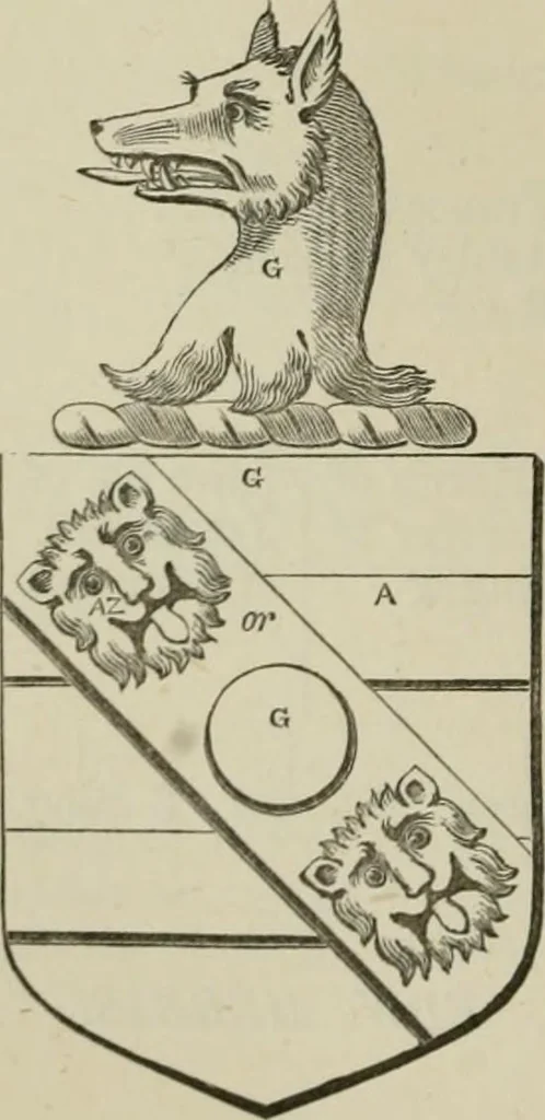 An illustration from The visitation of London : anno Domini 1633, 1634, and 1635. Made by Sr. Henry St. George, kt., Richmond herald, and deputy and marshal to Sr. Richard St. George, kt., Clarencieux king of armes, 1880, leaf 395