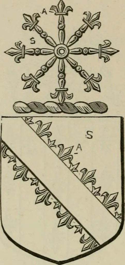 An illustration from The visitation of London : anno Domini 1633, 1634, and 1635. Made by Sr. Henry St. George, kt., Richmond herald, and deputy and marshal to Sr. Richard St. George, kt., Clarencieux king of armes, 1880, leaf 397