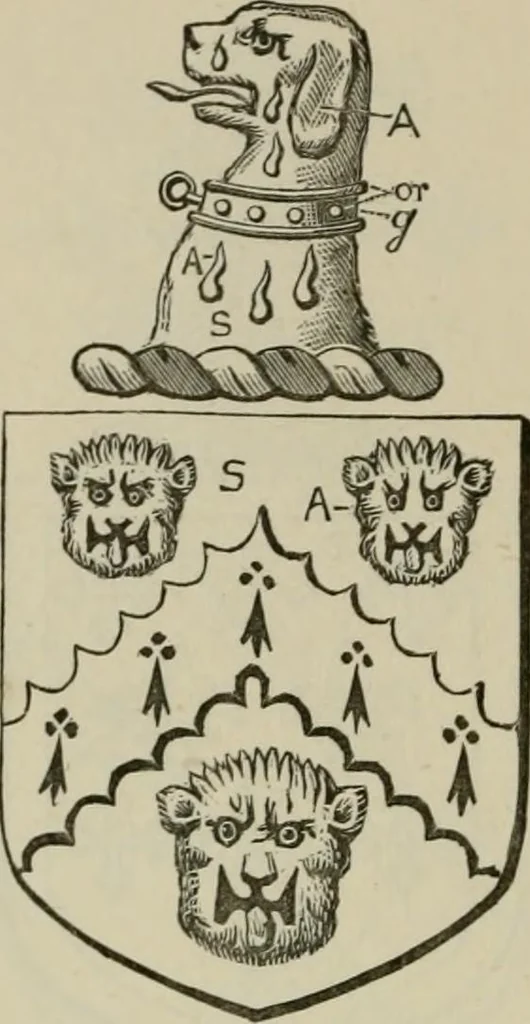 An illustration from The visitation of London : anno Domini 1633, 1634, and 1635. Made by Sr. Henry St. George, kt., Richmond herald, and deputy and marshal to Sr. Richard St. George, kt., Clarencieux king of armes, 1880, leaf 399