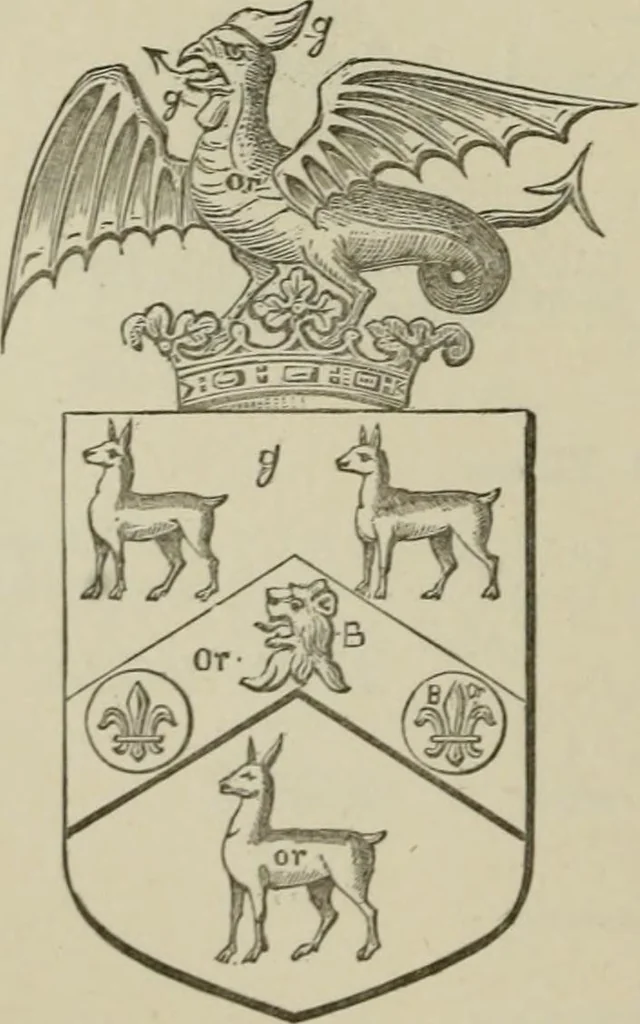 An illustration from The visitation of London : anno Domini 1633, 1634, and 1635. Made by Sr. Henry St. George, kt., Richmond herald, and deputy and marshal to Sr. Richard St. George, kt., Clarencieux king of armes, 1880, leaf 401