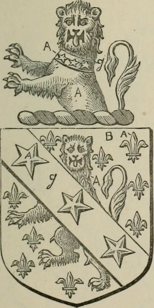 An illustration from The visitation of London : anno Domini 1633, 1634, and 1635. Made by Sr. Henry St. George, kt., Richmond herald, and deputy and marshal to Sr. Richard St. George, kt., Clarencieux king of armes, 1880, leaf 404