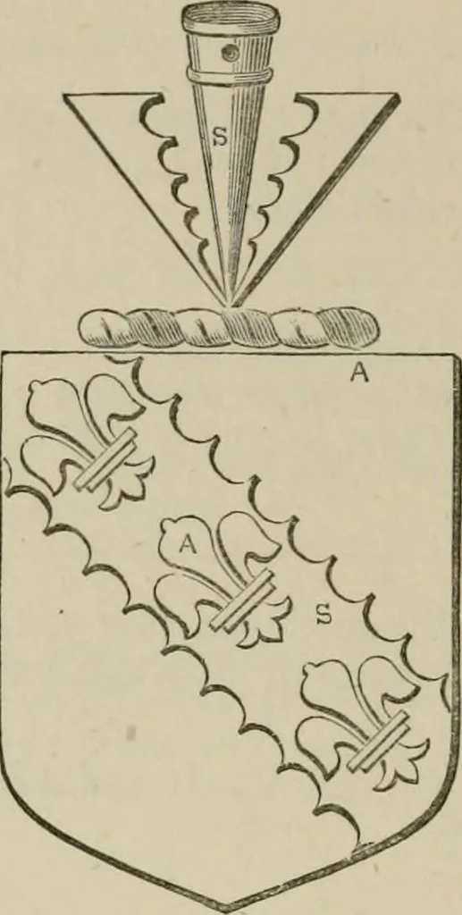 An illustration from The visitation of London : anno Domini 1633, 1634, and 1635. Made by Sr. Henry St. George, kt., Richmond herald, and deputy and marshal to Sr. Richard St. George, kt., Clarencieux king of armes, 1880, leaf 407