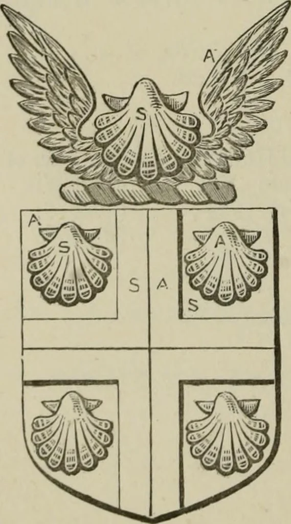 An illustration from The visitation of London : anno Domini 1633, 1634, and 1635. Made by Sr. Henry St. George, kt., Richmond herald, and deputy and marshal to Sr. Richard St. George, kt., Clarencieux king of armes, 1880, leaf 409