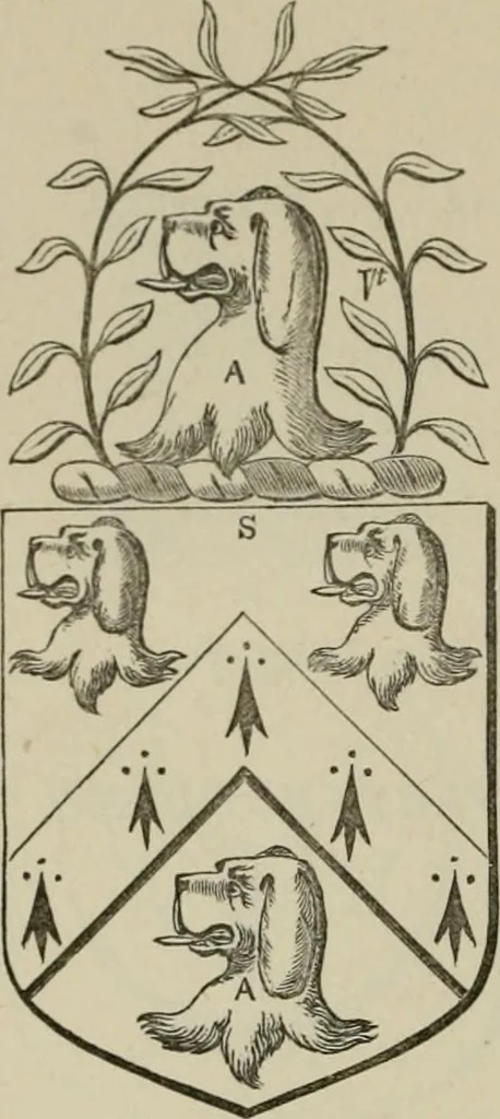 An illustration from The visitation of London : anno Domini 1633, 1634, and 1635. Made by Sr. Henry St. George, kt., Richmond herald, and deputy and marshal to Sr. Richard St. George, kt., Clarencieux king of armes, 1880, leaf 413