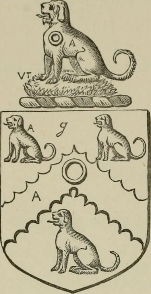 An illustration from The visitation of London : anno Domini 1633, 1634, and 1635. Made by Sr. Henry St. George, kt., Richmond herald, and deputy and marshal to Sr. Richard St. George, kt., Clarencieux king of armes, 1880, leaf 417