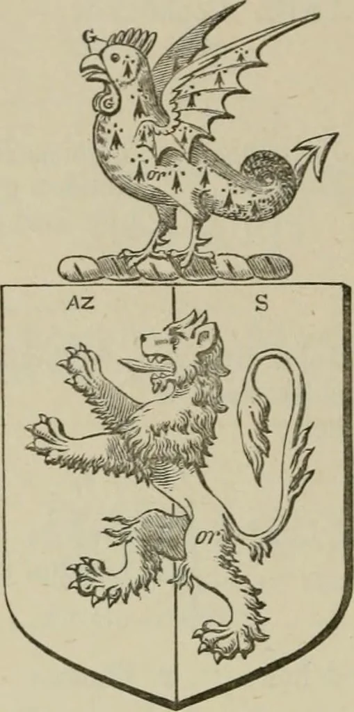 An illustration from The visitation of London : anno Domini 1633, 1634, and 1635. Made by Sr. Henry St. George, kt., Richmond herald, and deputy and marshal to Sr. Richard St. George, kt., Clarencieux king of armes, 1880, leaf 423