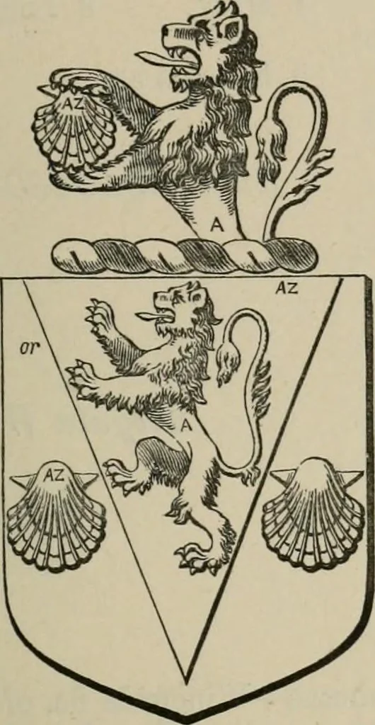 An illustration from The visitation of London : anno Domini 1633, 1634, and 1635. Made by Sr. Henry St. George, kt., Richmond herald, and deputy and marshal to Sr. Richard St. George, kt., Clarencieux king of armes, 1880, leaf 458