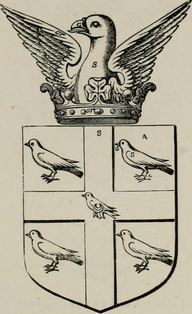 An illustration from The visitation of London : anno Domini 1633, 1634, and 1635. Made by Sr. Henry St. George, kt., Richmond herald, and deputy and marshal to Sr. Richard St. George, kt., Clarencieux king of armes, 1880, leaf 46