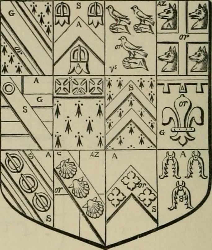 An illustration from The visitation of London : anno Domini 1633, 1634, and 1635. Made by Sr. Henry St. George, kt., Richmond herald, and deputy and marshal to Sr. Richard St. George, kt., Clarencieux king of armes, 1880, leaf 463