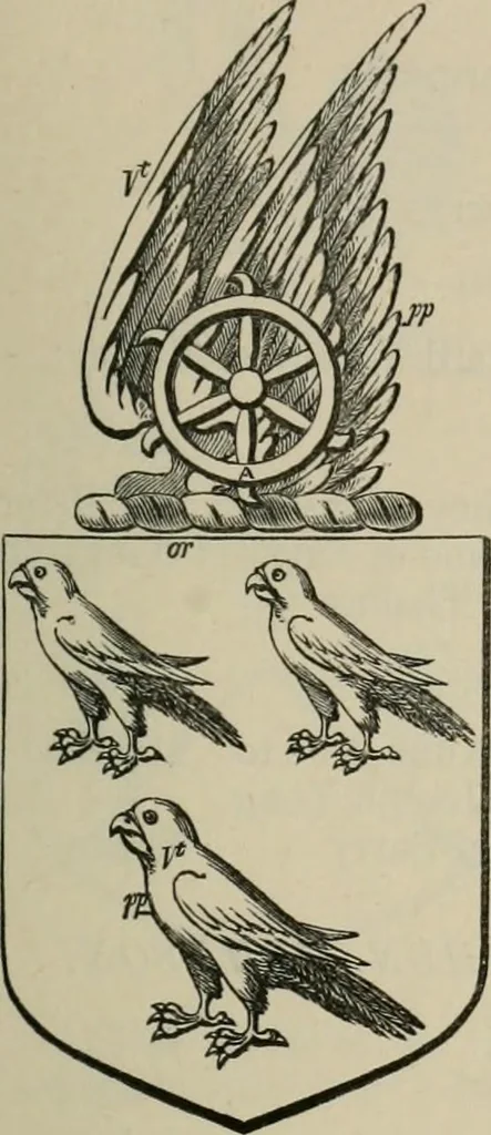 An illustration from The visitation of London : anno Domini 1633, 1634, and 1635. Made by Sr. Henry St. George, kt., Richmond herald, and deputy and marshal to Sr. Richard St. George, kt., Clarencieux king of armes, 1880, leaf 470