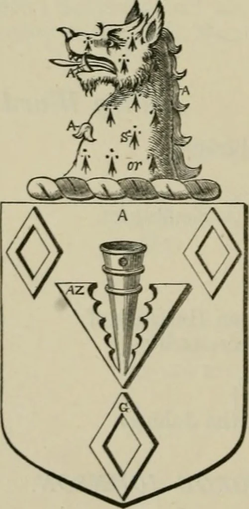 An illustration from The visitation of London : anno Domini 1633, 1634, and 1635. Made by Sr. Henry St. George, kt., Richmond herald, and deputy and marshal to Sr. Richard St. George, kt., Clarencieux king of armes, 1880, leaf 471