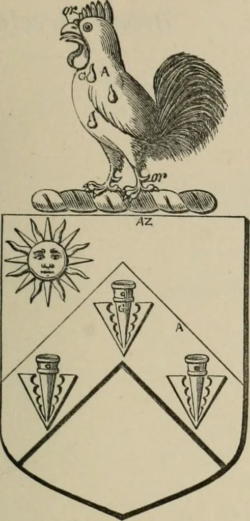 An illustration from The visitation of London : anno Domini 1633, 1634, and 1635. Made by Sr. Henry St. George, kt., Richmond herald, and deputy and marshal to Sr. Richard St. George, kt., Clarencieux king of armes, 1880, leaf 472