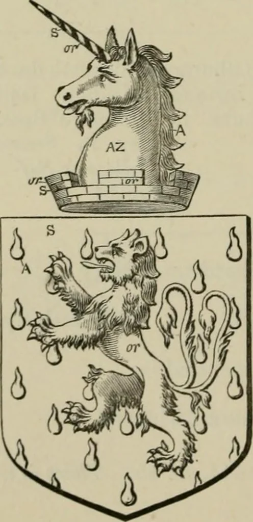 An illustration from The visitation of London : anno Domini 1633, 1634, and 1635. Made by Sr. Henry St. George, kt., Richmond herald, and deputy and marshal to Sr. Richard St. George, kt., Clarencieux king of armes, 1880, leaf 487