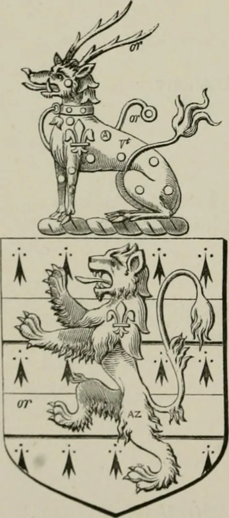 An illustration from The visitation of London : anno Domini 1633, 1634, and 1635. Made by Sr. Henry St. George, kt., Richmond herald, and deputy and marshal to Sr. Richard St. George, kt., Clarencieux king of armes, 1880, leaf 49