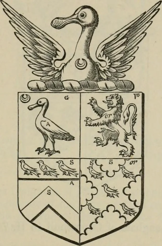 An illustration from The visitation of London : anno Domini 1633, 1634, and 1635. Made by Sr. Henry St. George, kt., Richmond herald, and deputy and marshal to Sr. Richard St. George, kt., Clarencieux king of armes, 1880, leaf 498