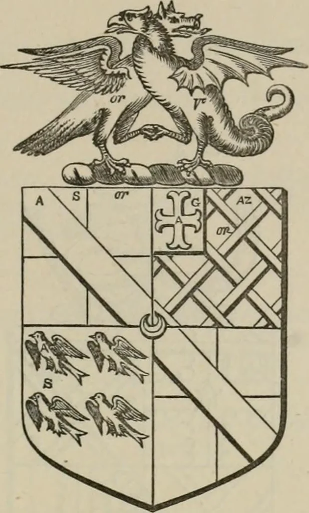 An illustration from The visitation of London : anno Domini 1633, 1634, and 1635. Made by Sr. Henry St. George, kt., Richmond herald, and deputy and marshal to Sr. Richard St. George, kt., Clarencieux king of armes, 1880, leaf 504