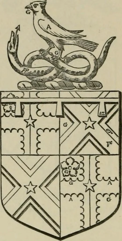 An illustration from The visitation of London : anno Domini 1633, 1634, and 1635. Made by Sr. Henry St. George, kt., Richmond herald, and deputy and marshal to Sr. Richard St. George, kt., Clarencieux king of armes, 1880, leaf 505